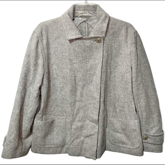 MAXMARA Wool Two Button Coat Made in Italy Size 14 XL - Picture 1 of 10